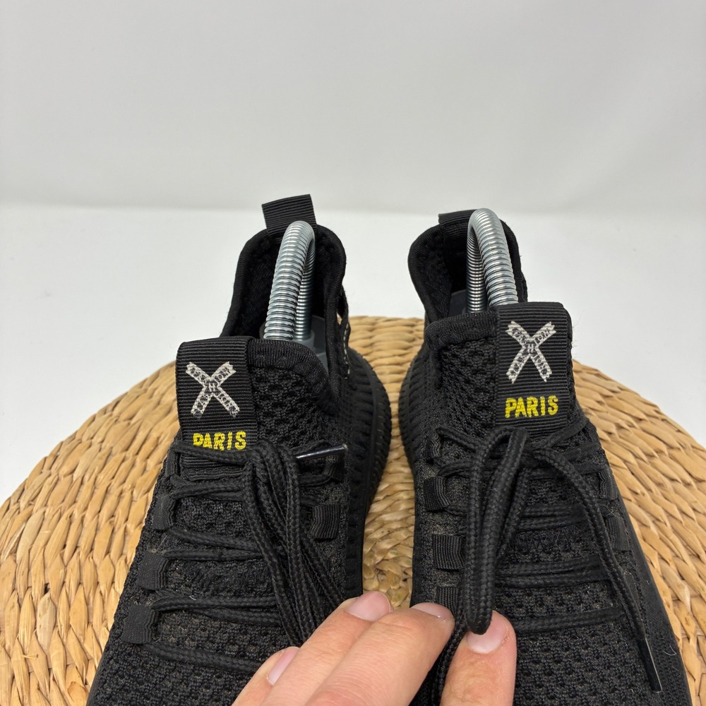 X PARIS Black Knit Sneakers Men's 7.5 Women's 9 EUR 40 Athletic Running Shoes - Picture 3 of 10
